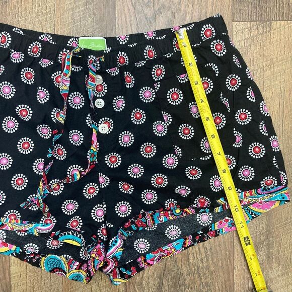 Vera Bradley‎ Loungewear Sleepwear Black Shorts 100% Cotton Abstract Floral sz S - Picture 6 of 10